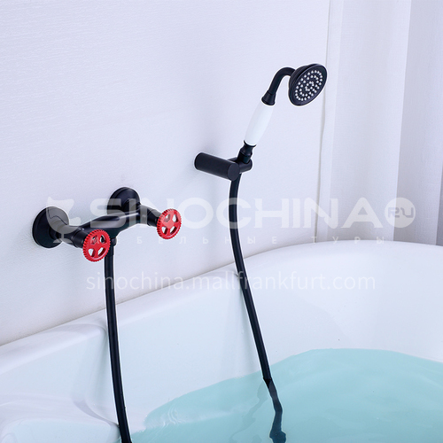 Bathtub Faucet Cylinder Side Copper Hot and Cold Bathroom Wall-mounted Shower Set KSH-23016H